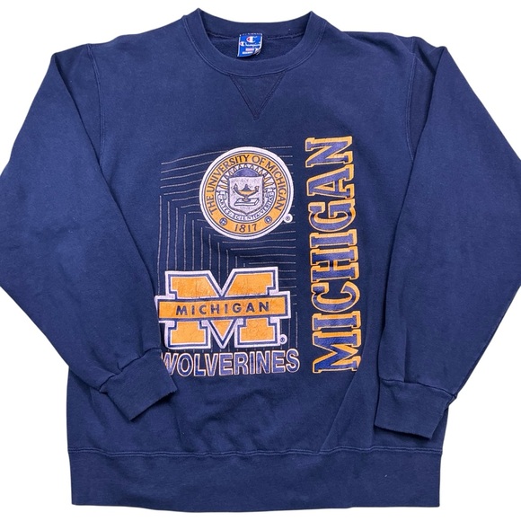Vintage Champion Michigan Wolverines 90s Crewneck USA made size Medium - Picture 1 of 4